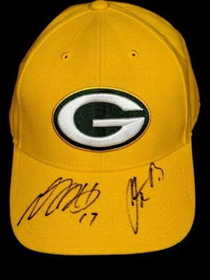 Aaron Rodgers & Devante Adams Signed Hat Green Bay Packers JSA Certified NFL - Image 1 of 2