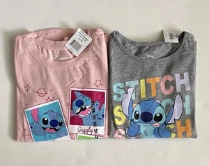Lot of 2 Disney Stitch Girls Graphic T-Shirts - Size Medium / 8 - FREE SHIPPING - Picture 1 of 16