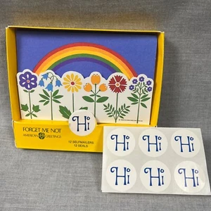 Vtg American Greetings Self Mailers 1983 Flowers Rainbow Partial Set Qty 6 USA - Imagen 1 de 5
