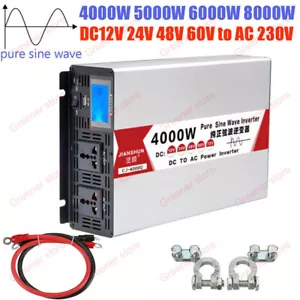 4000W-8000W Max 12V 24V 48V 60V 72V to 230V Pure Sine Voltage Converter Inverter - Picture 1 of 16
