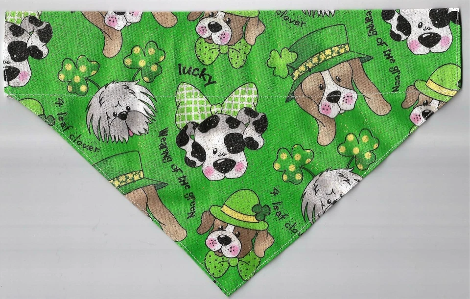 Шарф/бандана/св. для большой собаки/кошки Патрик/собаки и трилистники на зеленый принт!!! - Изображение 1 из 1
