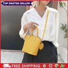 Retro Women Stone Pattern Pu Shoulder Bag Bucket Handbags Pendant (yellow)