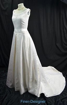 Jasmine Haute Couture Portrait Wedding Gown Ivory bride train dress 12 NWT $1800 - Image 1 of 4