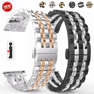 22 20mm Band for Samsung Galaxy Watch6 5 3 Gear S3 Active2 Stainless Steel Strap - Picture 1 of 22