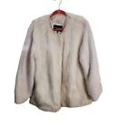 Wendy Williams Collection Plussize Cream Faux Fur Necklace Collar Jacket Size 1X