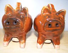 Williams Sonoma salt pepper shakers pottery ceramic pigs farmhouse vintage NEW