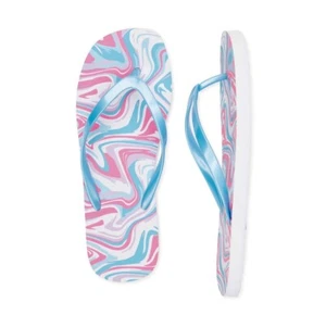 NO BOUNDARIES Women's Size 9 Flip Flop Sandals Slippers Beachwear • Marble - Picture 1 of 5