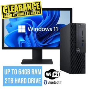 Computer desktop Dell PC i5-8th Windows 11 fino a 64 GB RAM 4 TB disco rigido 23" LCD - Foto 1 di 7
