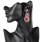 Boucles d'oreilles luxe turc ethnique cristal rouge couleur or antique