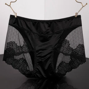 Women Lace Satin Underpants Stretch Triangle Panties Briefs Plus Size Sexy Cozy - Picture 1 of 20