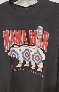 Simply Southern Mama Bear Aztec Ribbed Sweatshirt NWT Size Medium - Picture 1 of 8