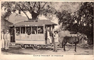 MAULTIERWAGEN - SCHNELLER TRANSIT IN MEXIKO - ALTE POSTKARTE - Bild 1 von 2