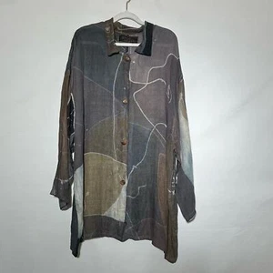 Camicia Farley Art To Wear maniche lunghe abbottonata multi donna sistema operativo look a lamenti - Foto 1 di 9