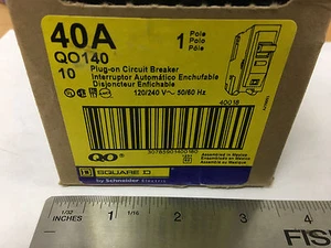 (Box Of 10) Square D QO140 Circuit Breaker 40A 120/240 V 50/60Hz - Picture 1 of 8