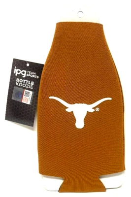 University of Texas Longhorns 12 oz Botella Cremallera Koozie Soporte Enfriador Cuello Largo Foto 1 de 4