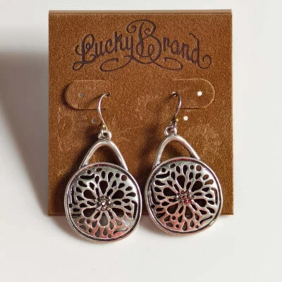 Lucky Brand Rhinestone Drop Earrings Gift Vintage Women Party Holiday Jewelry B - Image 1 of 3