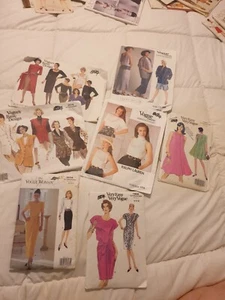 Lot of 7 Vintage Vogue Woman Sewing Patterns UnChecked 1985-1993 - Picture 1 of 9
