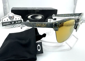 OAKLEY FROGSKINS LITE SPLATTER CRYSTAL BLACK 24K GOLD SUNGLASSES OO9374-30 RARE - Picture 1 of 13