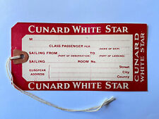 Ancienne étiquette à Bagages CUNARD WHITE STAR - Paquebot Transatlantique