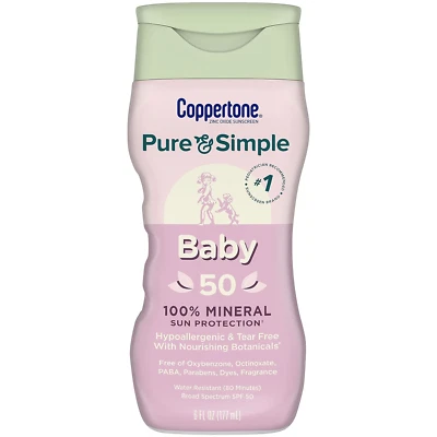 Pure and Simple Baby Sunscreen Lotion SPF 50, Broad Spectrum Sunscreen for Baby, - Image 1 of 4