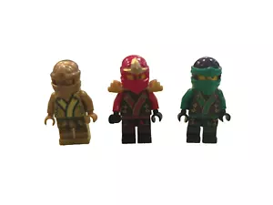 3 Lego Ninjago Minifigures-The Final Battle-LLOYD, KAI GOLD RED GREEN NINJAS - Picture 1 of 1