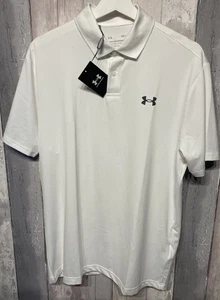 Under Armour White Golf Polo Shirt New with Tags Size Medium / 21 Pit to Pit - Picture 1 of 7