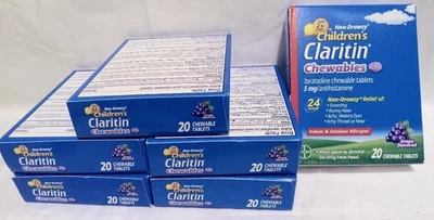 SEIS CAJAS NUEVAS Claritin 5mg uva para niños masticables 20 x 6 = 120 - caducidad 04/26 Foto 1 de 2