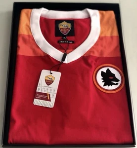 New W/Tags 100% Auth Red/Orange AS Roma 78/79 Copa Retro Jersey XL Pristine Rare - Picture 1 of 8