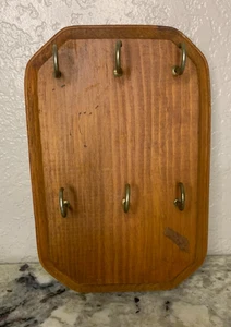 Holz Schlüsselhalter Wandrelief hält 6 Schlüssel 7,5" x 5" x 2" - Bild 1 von 5