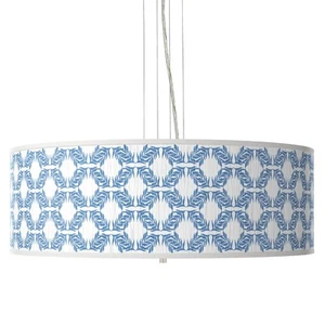 Giclee Gallery 24" Wide 4-Light Blue Leaf Symmetry Pendant Chandelier - Picture 1 of 4