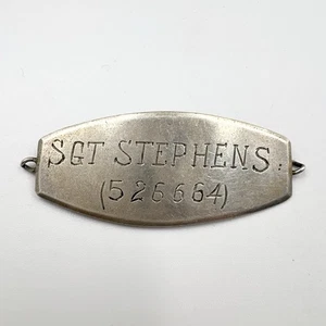 Genuine WW2? Silver Dog Tag 526664 Sergeant Stephens Arabic Silver Marks - Picture 1 of 3