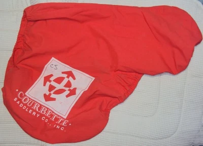 Funda de sillín inglesa COURBETTE - Logo rojo, blanco - BONITA Foto 1 de 4