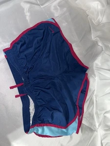 Nike Shorts Girls Large Navy Blue Dri-Fit Breathable Running Workout Youth (M) - Picture 1 of 2
