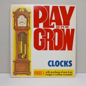 Play and Grow Clocks Folger's Coffee Learn to Tell Time 1978 Homeschool Vintage - Picture 1 of 13