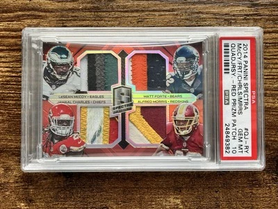 MCCOY FORTE CHARLES MORRIS 2014 SPECTRA QUAD PATCH RED /10 PSA 10 NASTY! - Image 1 of 2