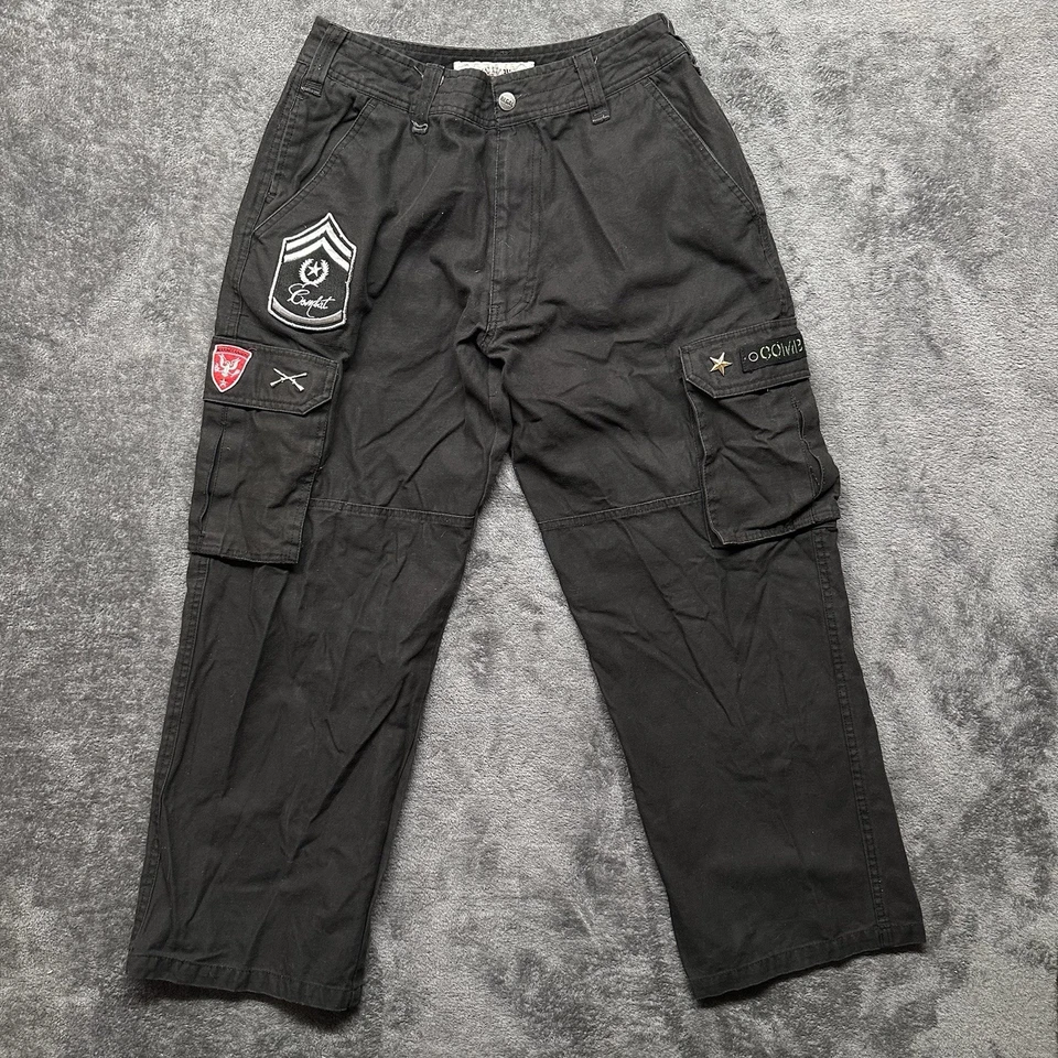 Pantalones Regal Wear para hombre 34 (se adapta a 32x29) negros carga pierna recta ejército militar Y2K Foto 1 de 4