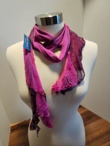Nine West rosa lila zweifarbig Designer Pailletten Schal Neu mit Etikett - Bild 1 von 5
