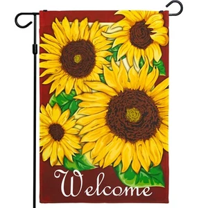 Bandera de jardín decoración de otoño girasoles y cotización de bienvenida 12"x18” por G128 - Imagen 1 de 7