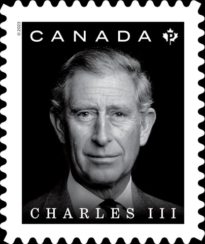 qlp. New! KING CHARLES III = Single stamp square cut fr booklet Canada 2023 MNH Cover