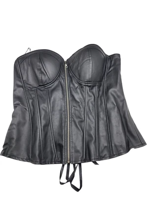 Corsé Bustier Torrid Negro Imitación Cuero Cremallera Talla 4 Nuevo con Etiquetas Foto 1 de 4