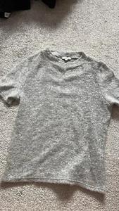 River Island Grey Knitted High Neck Tshirt Size 10 - Picture 1 of 2