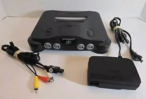 Console Nintendo 64 grigio antracite N64 solo con alimentatore e aggancio AV - Foto 1 di 23