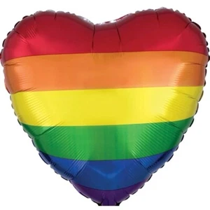 New ๐ ANAGRAM MULTI-COLOR RAINBOW HEART FOIL PARTY BALLOONS 17 Inches (43CM) - Picture 1 of 4