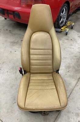 Asiento delantero Porsche 968 944 951 Turbo S2, lado izquierdo del conductor beige tostado cachemir Foto 1 de 4