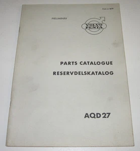 Parts Catalogue Volvo Penta AQD 27 Reservdelskatalog Stand Mai 1964! - Imagen 1 de 1