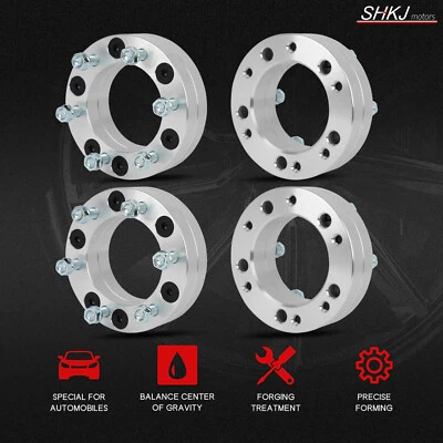 4X 2" Wheel Adapters 5x5.5 to 6x5.5 For Dodge Ram 1500 Ramcharger Jeep CJ3 Yukon - Image 1 of 4