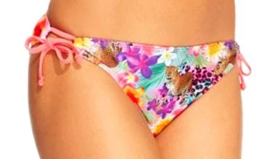 California Waves New Women's Tropical-Print Side-Tie Bikini Bottom Multi-Color M - Image 1 of 3