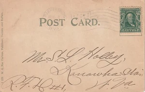 1908 USA card sent from Parkersburg WVA to Kanawha WVA - Picture 1 of 2