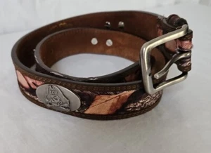 Zep-Pro Eastern Carolina University Leather Canvas Tan Camo Kids Belt Size Large - Picture 1 of 5