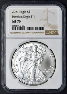 2021 American Silver Eagle Heraldic T-1 NGC MS70 ✪COINGIANTS✪ - Picture 1 of 2